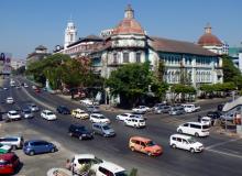 Downtown street in Yangon, Myanmar. Photos by Robert Ono